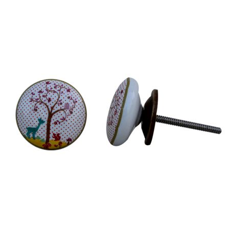 Tree Flat Ceramic Knob